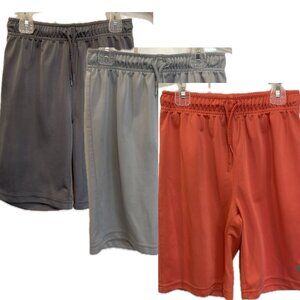 Lot of 3 Children’s Place Sport Boys Basketball Shorts Solid Gray Orange Silver